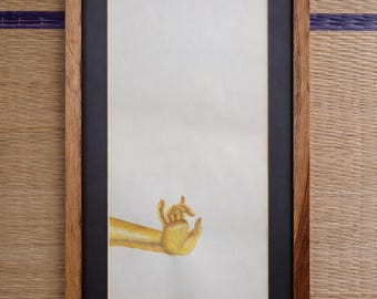 Grounding Apana Mudra yoga Relax Downward prana handmade watercolor