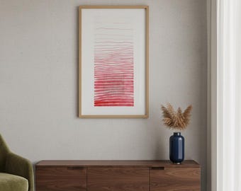 Meditating on Red - 002 original water color painting walldecor yoga