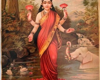 Gajalakshmi Devi, goddess of wealth digital download