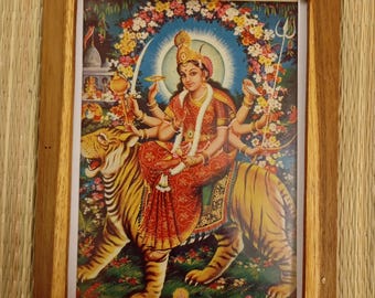 Goddess Ambaji, vintage devotional hindu print