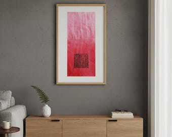 Meditating on Red - 003 original watercolor painting walldecor yoga