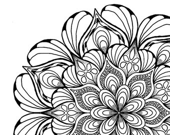 Adult Colouring Page, Mandala Coloring, Pattern Page, Instant Download