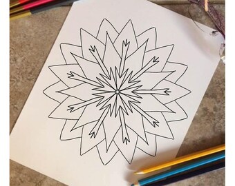 Simple Coloring Page - Mandala