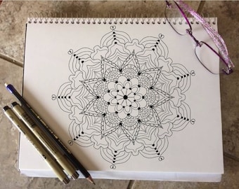 Fun Mandala Colouring Page for Instant Download