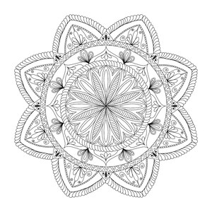 Custom Designed Mandala, Coloring Page, Instant Download, Printable, Digital Download, Wall Art image 1