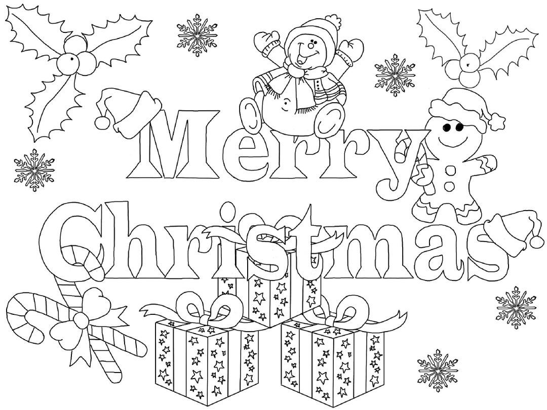 Christmas Colouring Page - Etsy Australia