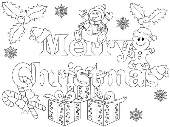 Christmas Colouring Page | Etsy