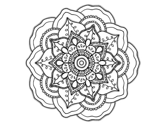 15 Page Printable Mandala Coloring Book Flower Mandala Design Coloring  Books for Adults Instant Digital Download 
