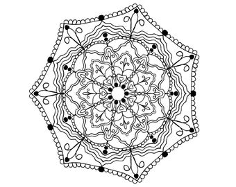 Coloriage Mandala imprimable Design Feuille de coloriage Mandala Téléchargement immédiat