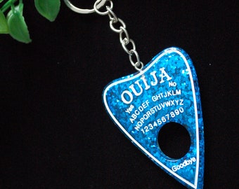 Blue glitter Ouija board planchette Keychain Keyring gift
