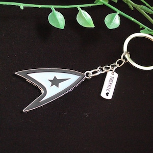 Star Trek federation starfleet insignia blue Science officer inspired Keychain Keyring gift Trekkie