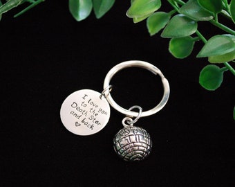 I love you to the Death Star and back  Keyring keychain gift