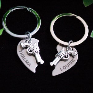 Thelma y Louise set de dos llaveros llaveros pistolas regalo