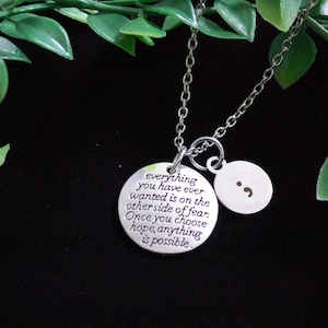 Alles wat je ooit hebt gewild, staat aan de andere kant van de angstcitaatketting puntkomma cadeau geestelijke gezondheid