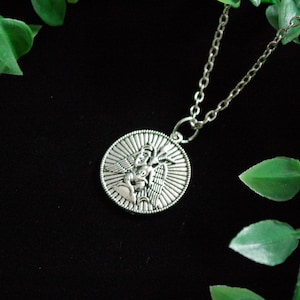 Baphomet Satan demon ram goat coin Necklace Satanist gift