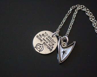 Star Trek to boldly go where no man has gone before necklace