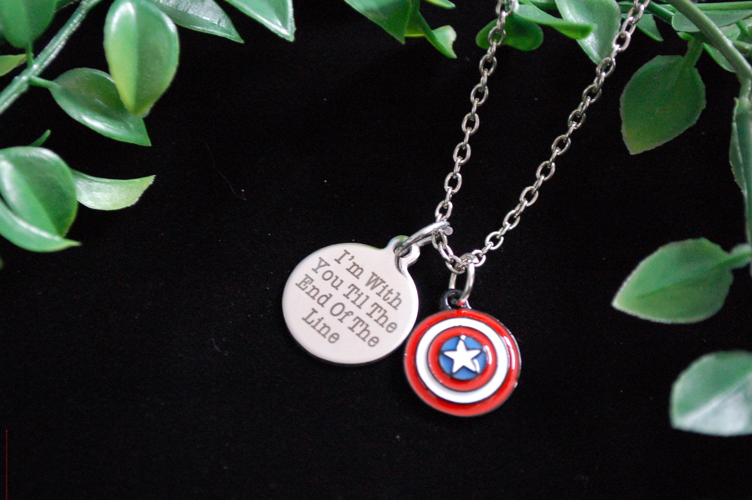 Marvel Superhero Captain America Pendant Necklace The Avengers Shield  Modeling Pendant Neck Chain Men Women Jewelry