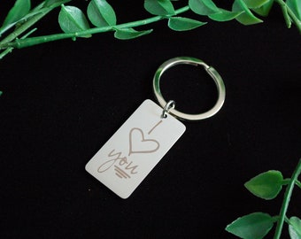 I love you long distance relationship Keychain Keyring heart shape gift