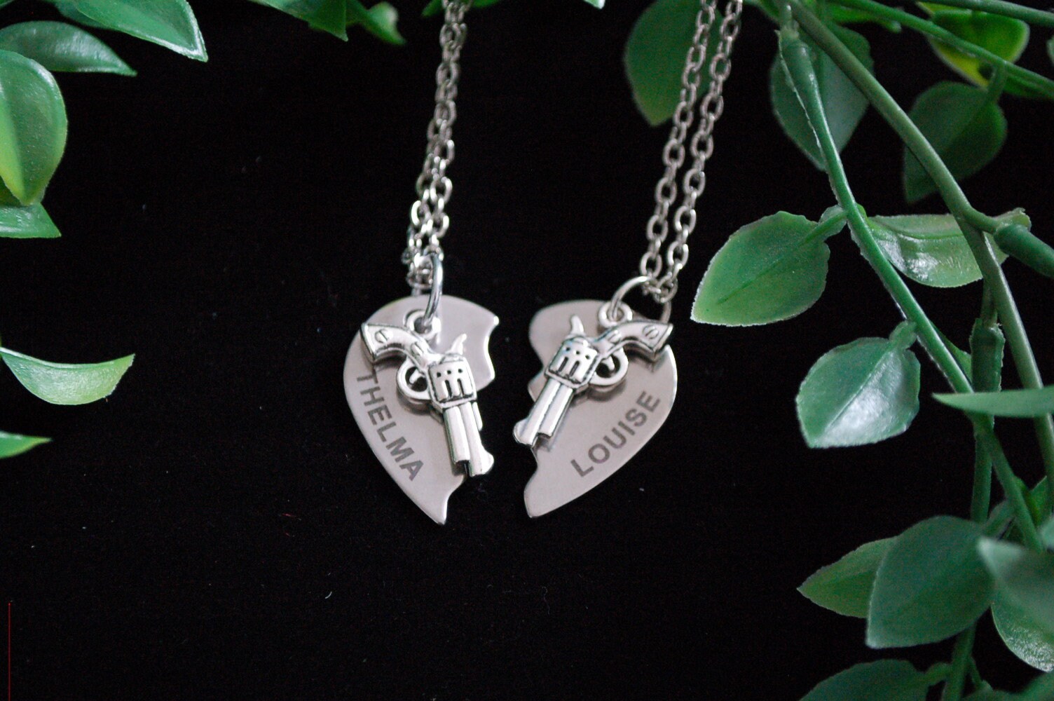 Thelma & Louise Vintage Ford Key Necklace Set Hand Stamped 