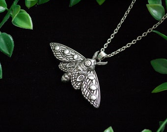 Zilverkleurige mot maanfase hanger ketting cadeau