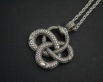 Silver Tone Coiled Snake Serpent 