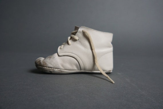 Vintage White Leather Baby Shoes, Toddler Shoes, The … - Gem