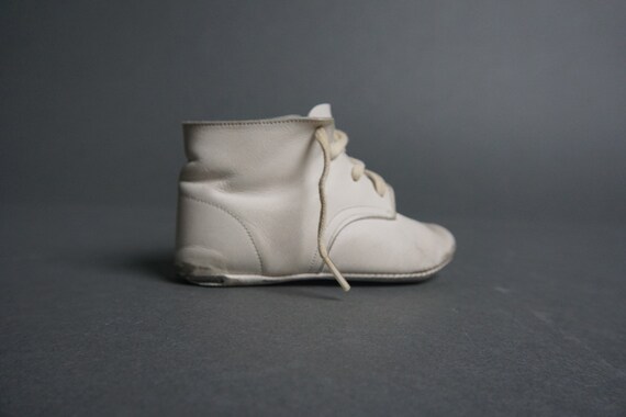 Gentlemen White and Brown Leather Baby Shoes
