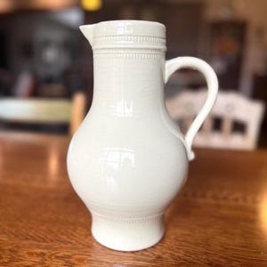 Beautiful Antique Villeroy and Boch Water Pitcher, Jug, Vase, Crockery, Pottery, Ceramic, Vintage, Antique Ceramic White Pitcher, Crazing