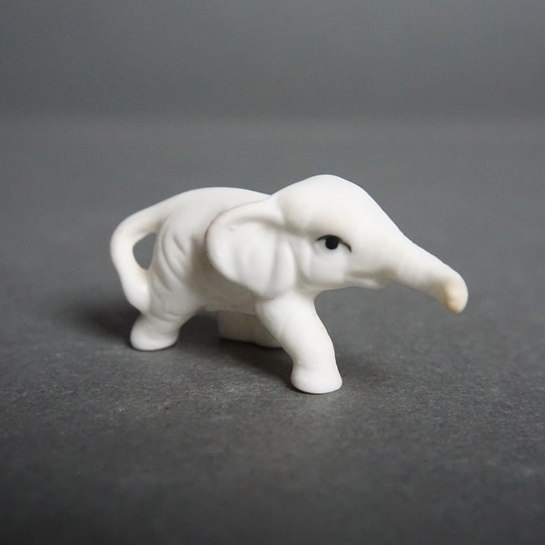 Tiny Mid Century Bone China Baby Elephant Figurine, Miniature Baby Elephant, Dumbo Elephant, Bone China, Vintage Ceramic Elephant Figurine