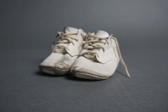 Vintage White Leather Baby Shoes, Toddler Shoes, The … - Gem