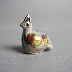 Vintage Tiny Tonala Bird, Miniature Tonala Quail, Bone China, Figurine, Mexican Ceramic Tonala Quail, Floral Animals, Mexico