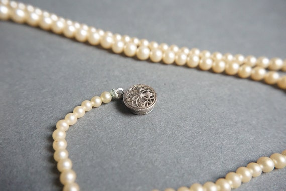 Vintage 24" Faux Pearl Necklace, Elegant Antique … - image 1