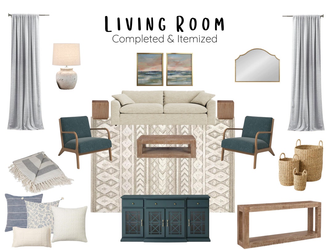 Coastal Living Room Package Completed & Itemized Beach - Etsy