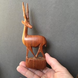 Mid century small teak antelope. Vintage MCM classic. 16cm tall.