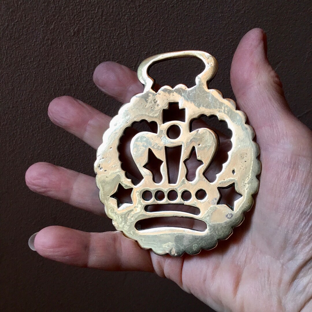 Queen Victorias Crown Horse Brass Stamped Antique Brass. Etsy