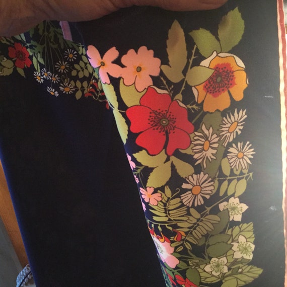 Vintage Cornelia James English Wildflower Square Scarf 1970s Head Neck Summer