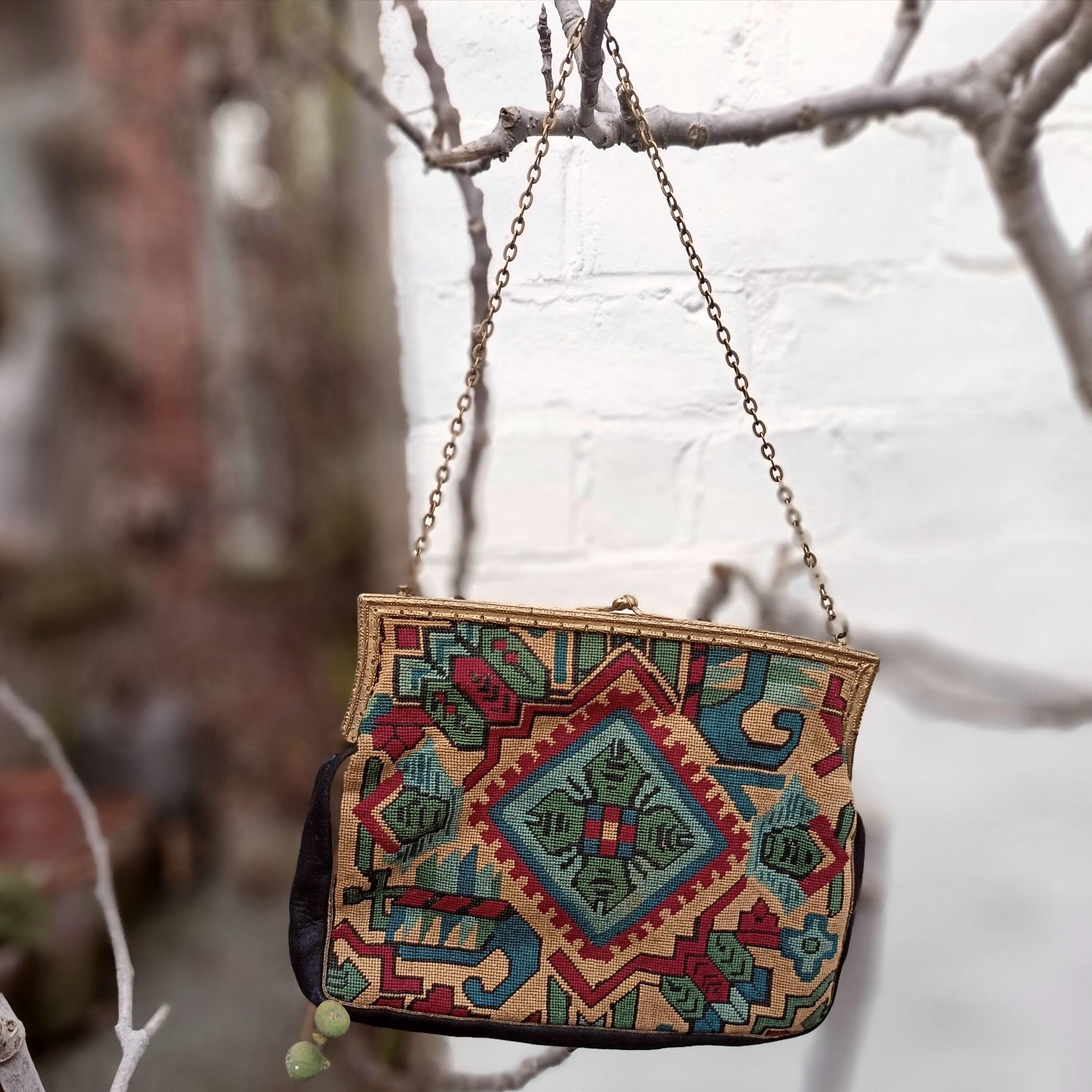 Petit Point Vintage Bag - Etsy