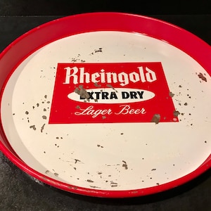 Vintage RHEINGOLD Extra Dry Liebmann Breweries 12 Metal Serving Tray image 1