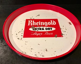 Vintage RHEINGOLD Extra Dry Liebmann Breweries 12" Metal Serving Tray