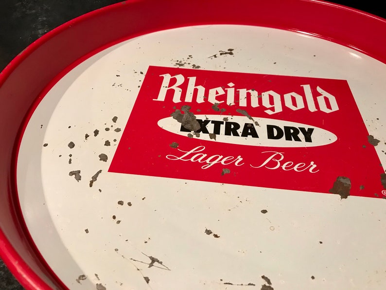 Vintage RHEINGOLD Extra Dry Liebmann Breweries 12 Metal Serving Tray image 4