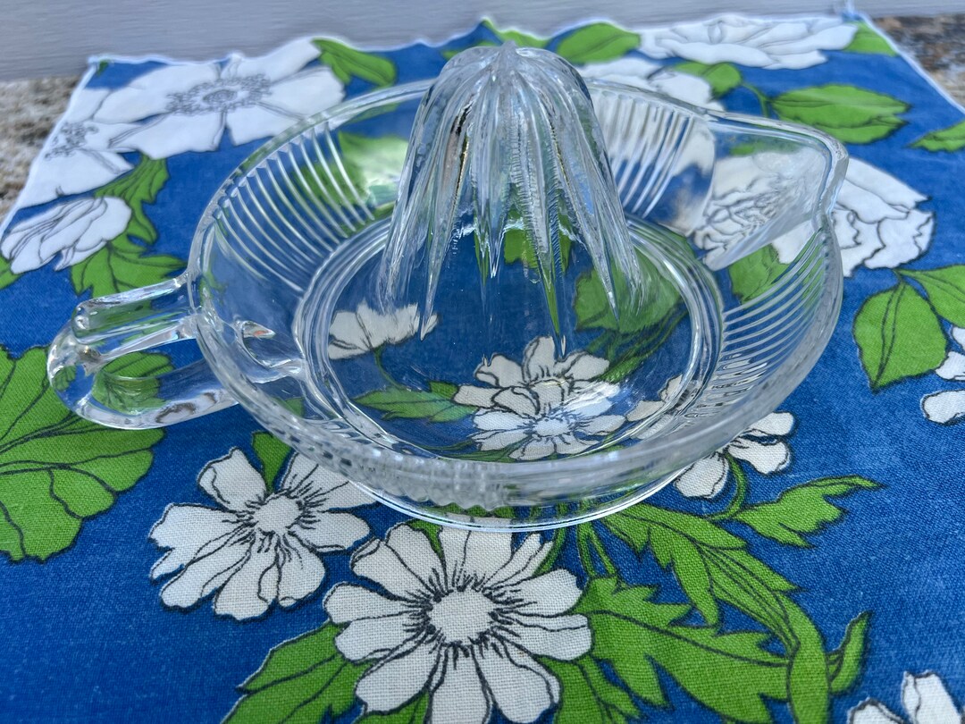 Vintage Clear GLASS RIBBED JUICER Grandma Orange Juicer Lemon Juicer Etsy