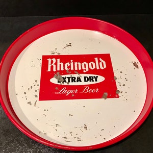 Vintage RHEINGOLD Extra Dry Liebmann Breweries 12 Metal Serving Tray image 2