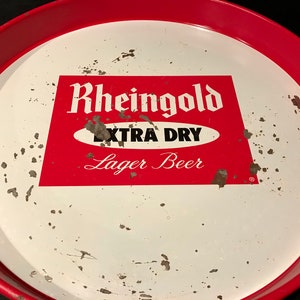 Vintage RHEINGOLD Extra Dry Liebmann Breweries 12 Metal Serving Tray image 8