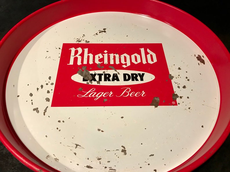 Vintage RHEINGOLD Extra Dry Liebmann Breweries 12 Metal Serving Tray image 8