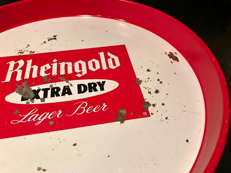 Vintage RHEINGOLD Extra Dry Liebmann Breweries 12 Metal Serving Tray image 3