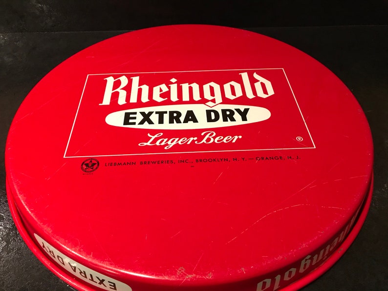 Vintage RHEINGOLD Extra Dry Liebmann Breweries 12 Metal Serving Tray image 7