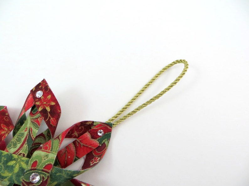 Snowflake Christmas Ornament Rhinestone Christmas Ornament Handmade Christmas Ornament Fabric Christmas Ornament Secret Santa Gift