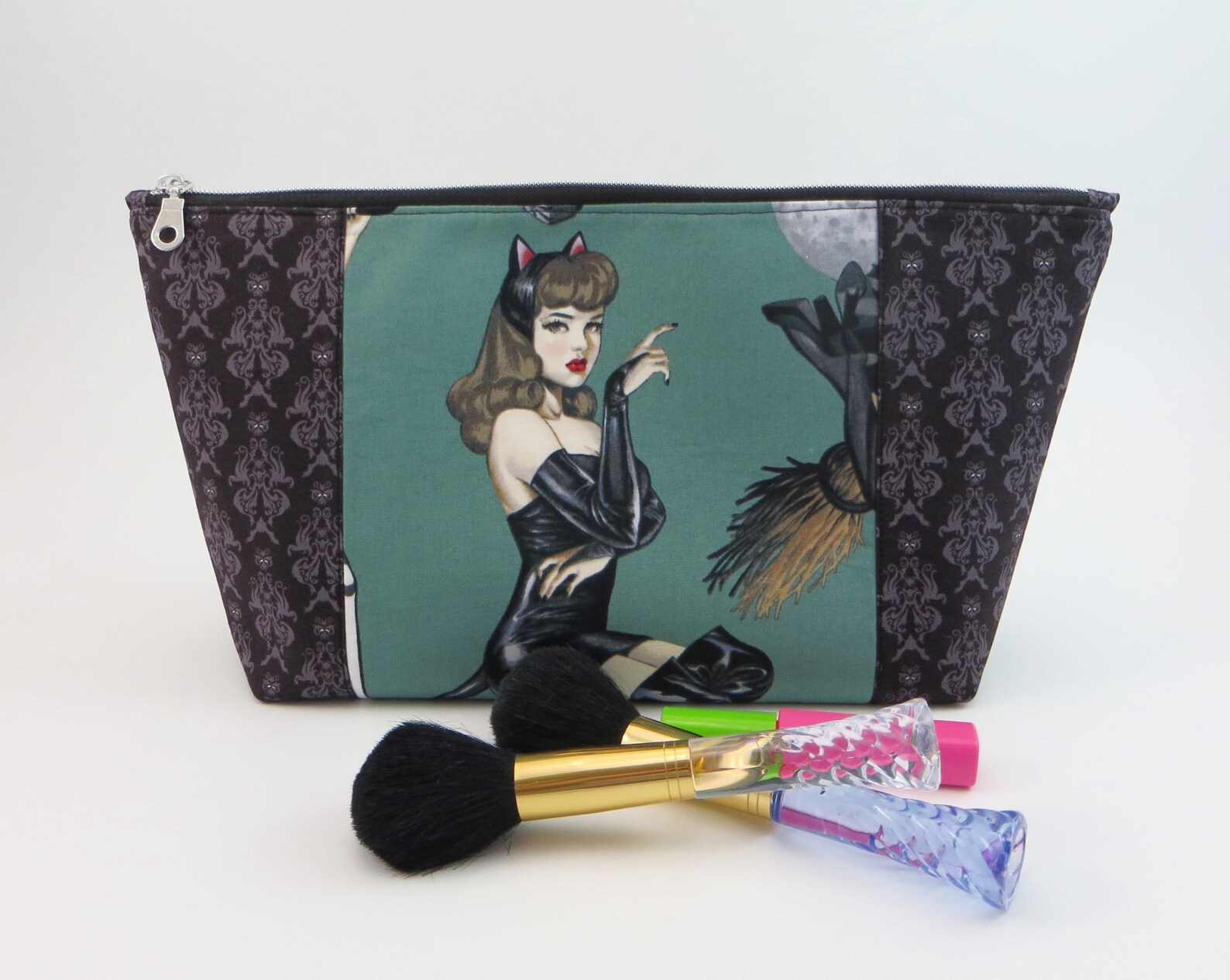 Goth Cosmetic Bag Gothic Makeup Case Travel Purse Etsy