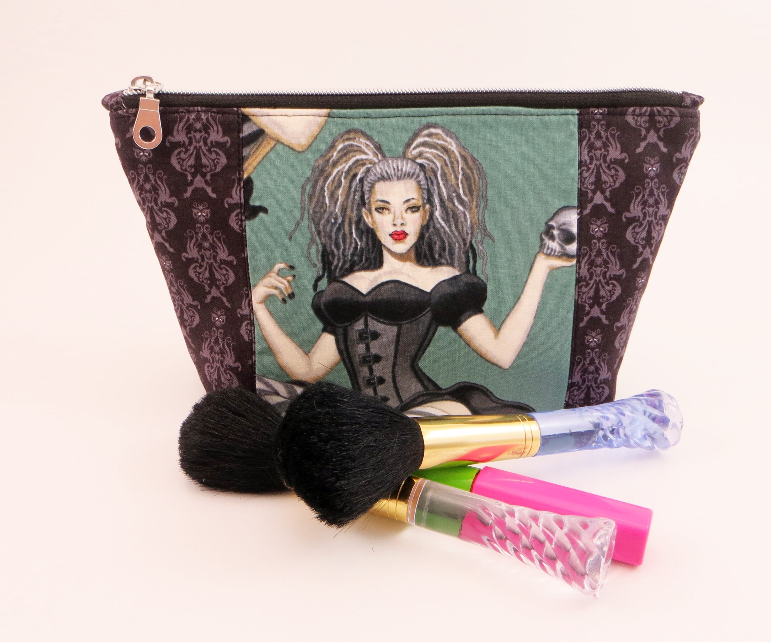 Goth Cosmetic Bag Gothic Makeup Case Travel Purse Etsy