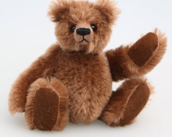 Bruno PRINTED teddy bear sewing pattern to make a sweet, little, bear cub like, Barbara-Ann Bear about 6.5 inches/ 16 cm tall